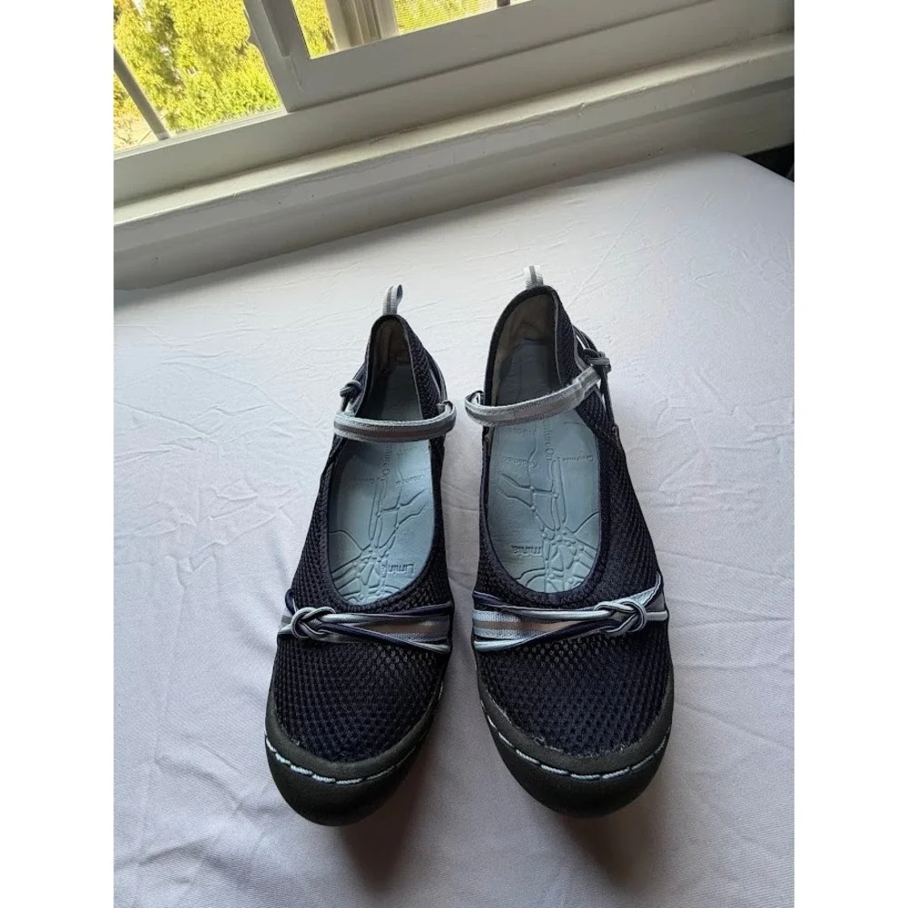 J-41 Adventure On Womens Navy Blue Mesh Mary Jane Sport Flats Shoes KP13MSY73 7M